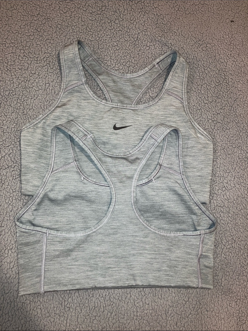 Nike Light Gray Racerback Sports Bra with Swoosh